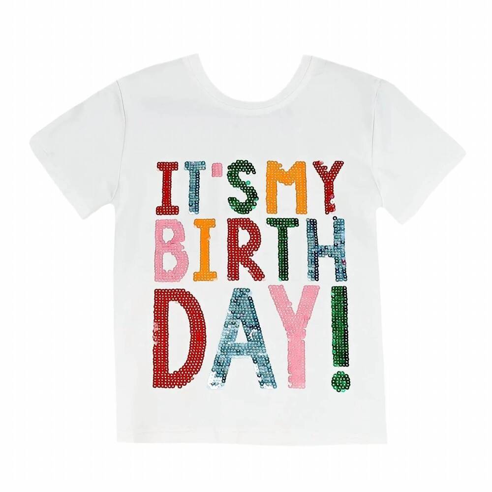 NEW BELLE CHER girl's sequin tees in white